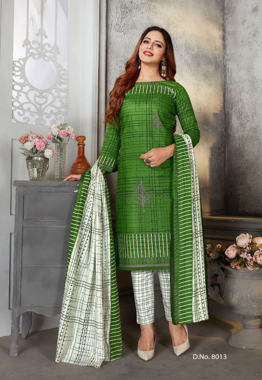 LAADKI VOL-8 BY SC 8001 TO 8016 SERIES BEAUTIFUL SUITS COLORFUL STYLISH FANCY CASUAL WEAR & ETHNIC WEAR PURE COTTON PRINT DRESSES AT WHOLESALE PRICE