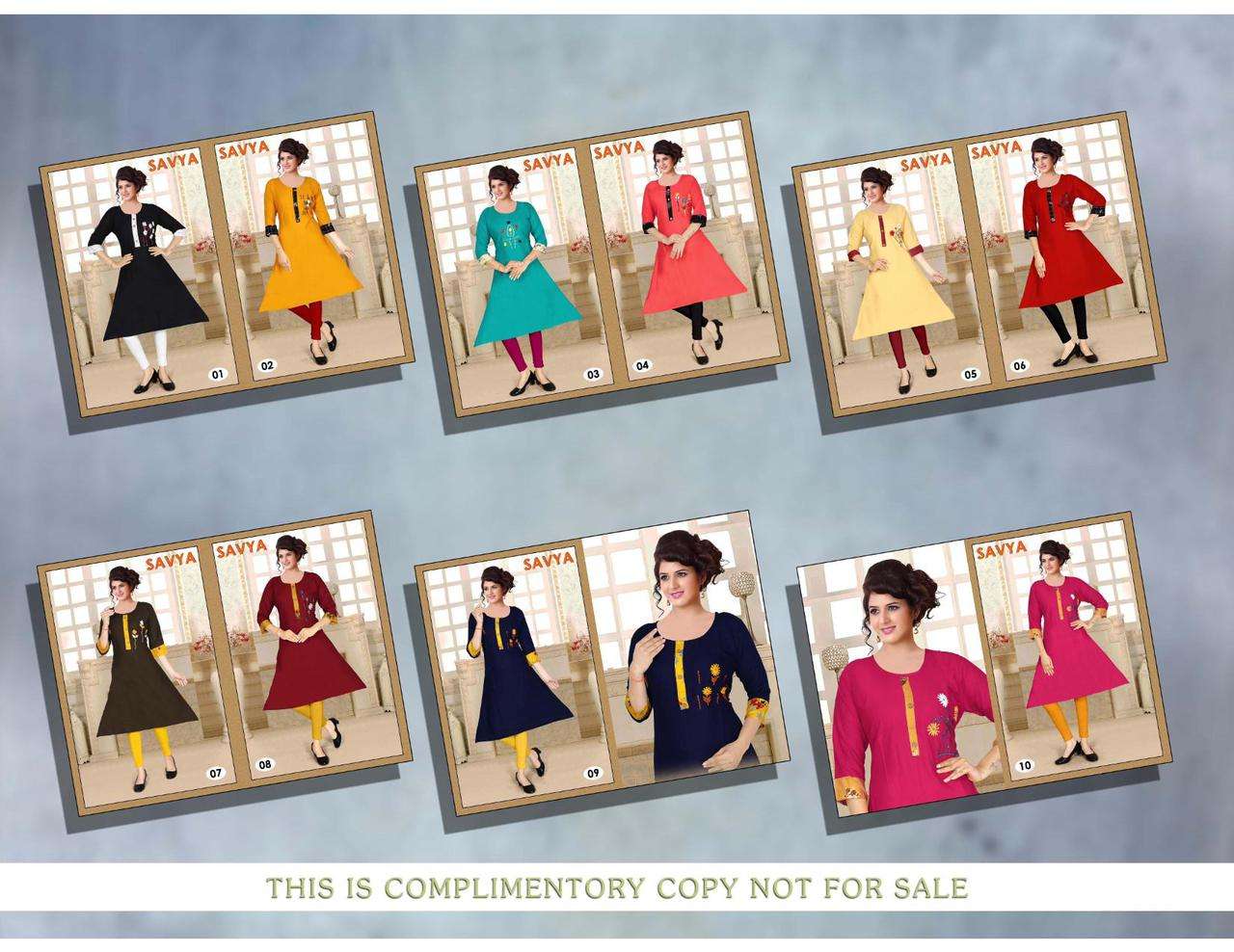 SAVYA BY POOJA 01 TO 10 SERIES DESIGNER STYLISH FANCY COLORFUL BEAUTIFUL PARTY WEAR & ETHNIC WEAR COLLECTION RAYON PRINT KURTIS AT WHOLESALE PRICE