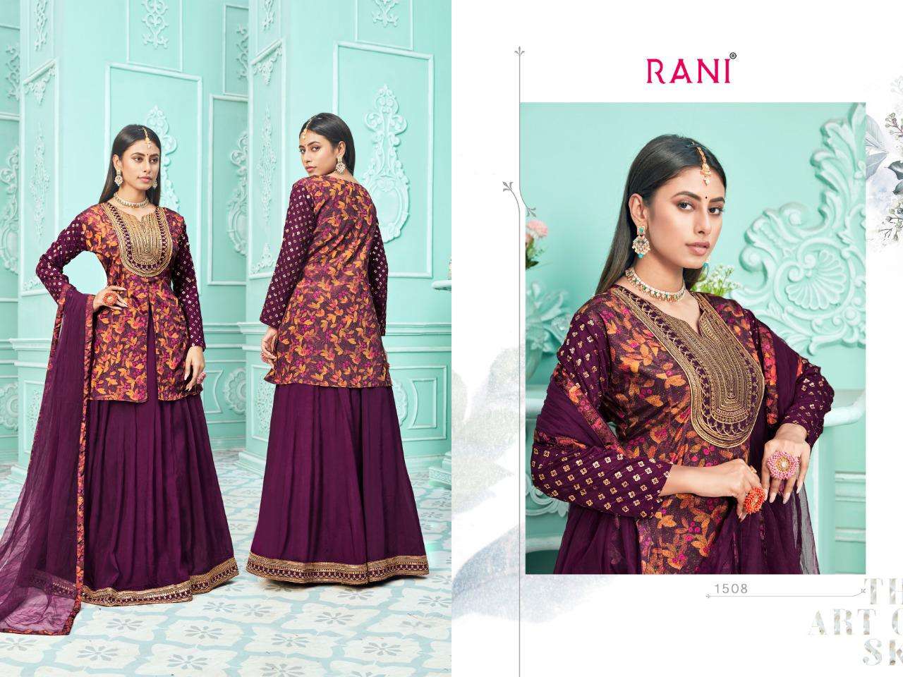 NAJMA VOL-2 BY RANI TRENDZ 1506 TO 1509 SERIES BEAUTIFUL SUITS COLORFUL STYLISH FANCY CASUAL WEAR & ETHNIC WEAR SILK DIGITAL PRINT DRESSES AT WHOLESALE PRICE