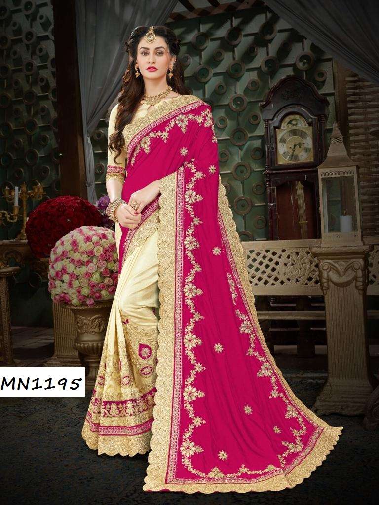 ROOHI HIT COLOR VOL-10 BY MANOHARI 1194 TO 1198 SERIES INDIAN TRADITIONAL WEAR COLLECTION BEAUTIFUL STYLISH FANCY COLORFUL PARTY WEAR & OCCASIONAL WEAR CHIFFON EMBROIDERED SAREES AT WHOLESALE PRICE
