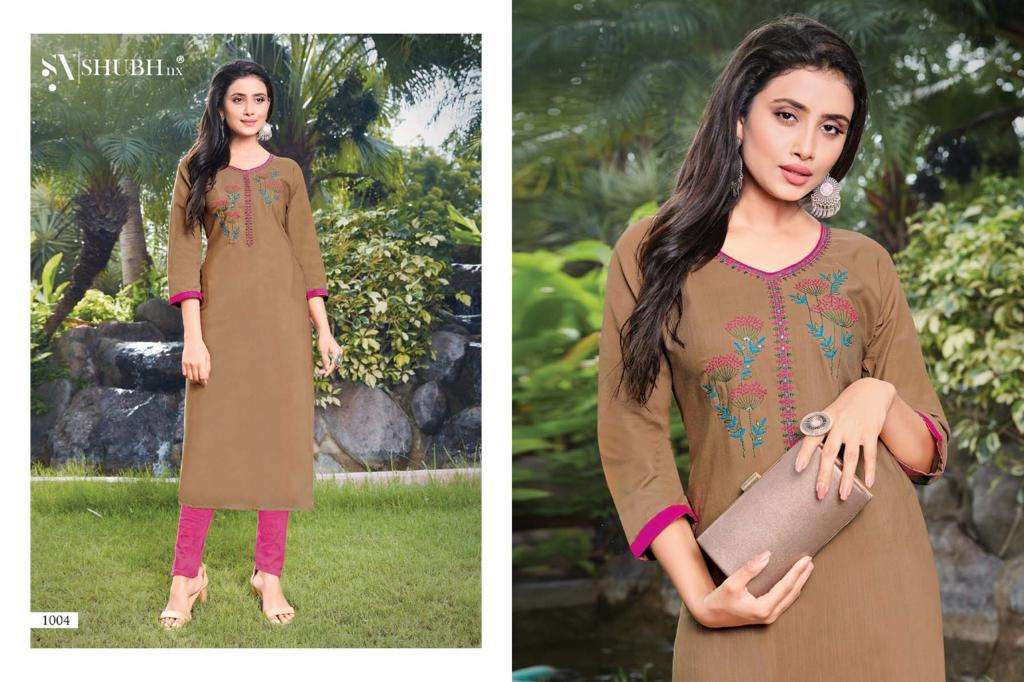 NACH BALIYE VOL-2 BY SHUBH NX 1001 TO 1006 SERIES DESIGNER STYLISH FANCY COLORFUL BEAUTIFUL PARTY WEAR & ETHNIC WEAR COLLECTION VISCOSE SLUB EMBROIDERY KURTIS AT WHOLESALE PRICE