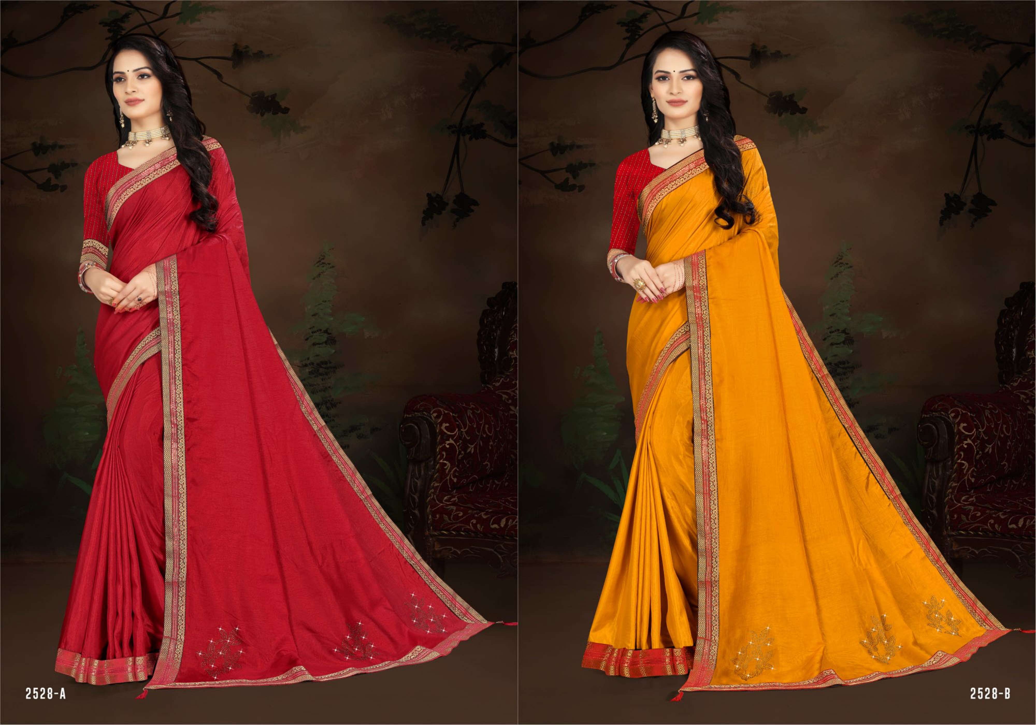 KESAR FALOODA BY INDIAN WOMEN 2528-A TO 2528-H SERIES INDIAN TRADITIONAL WEAR COLLECTION BEAUTIFUL STYLISH FANCY COLORFUL PARTY WEAR & OCCASIONAL WEAR DOLA SILK SAREES AT WHOLESALE PRICE