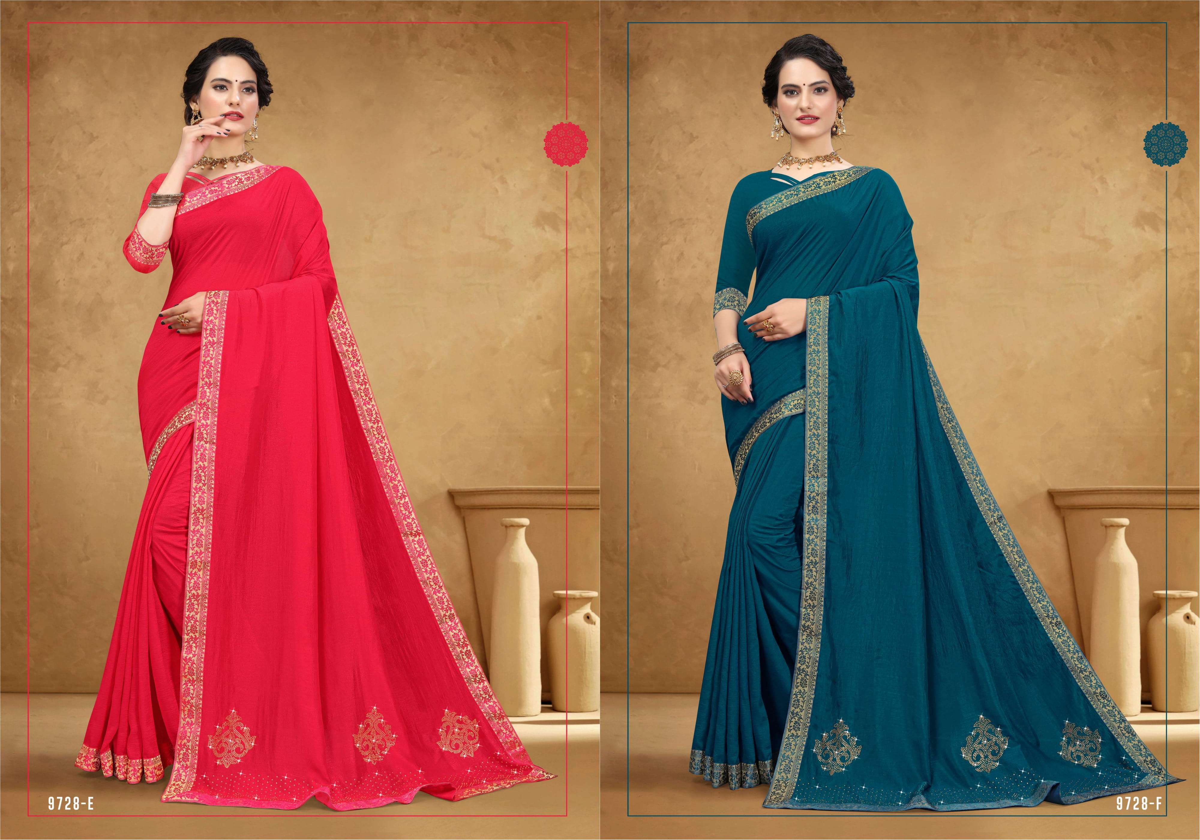 SON HALWA VOL-9 BY INDIAN WOMEN 9728-A TO 9728-H SERIES INDIAN TRADITIONAL WEAR COLLECTION BEAUTIFUL STYLISH FANCY COLORFUL PARTY WEAR & OCCASIONAL WEAR VICHITRA SAREES AT WHOLESALE PRICE
