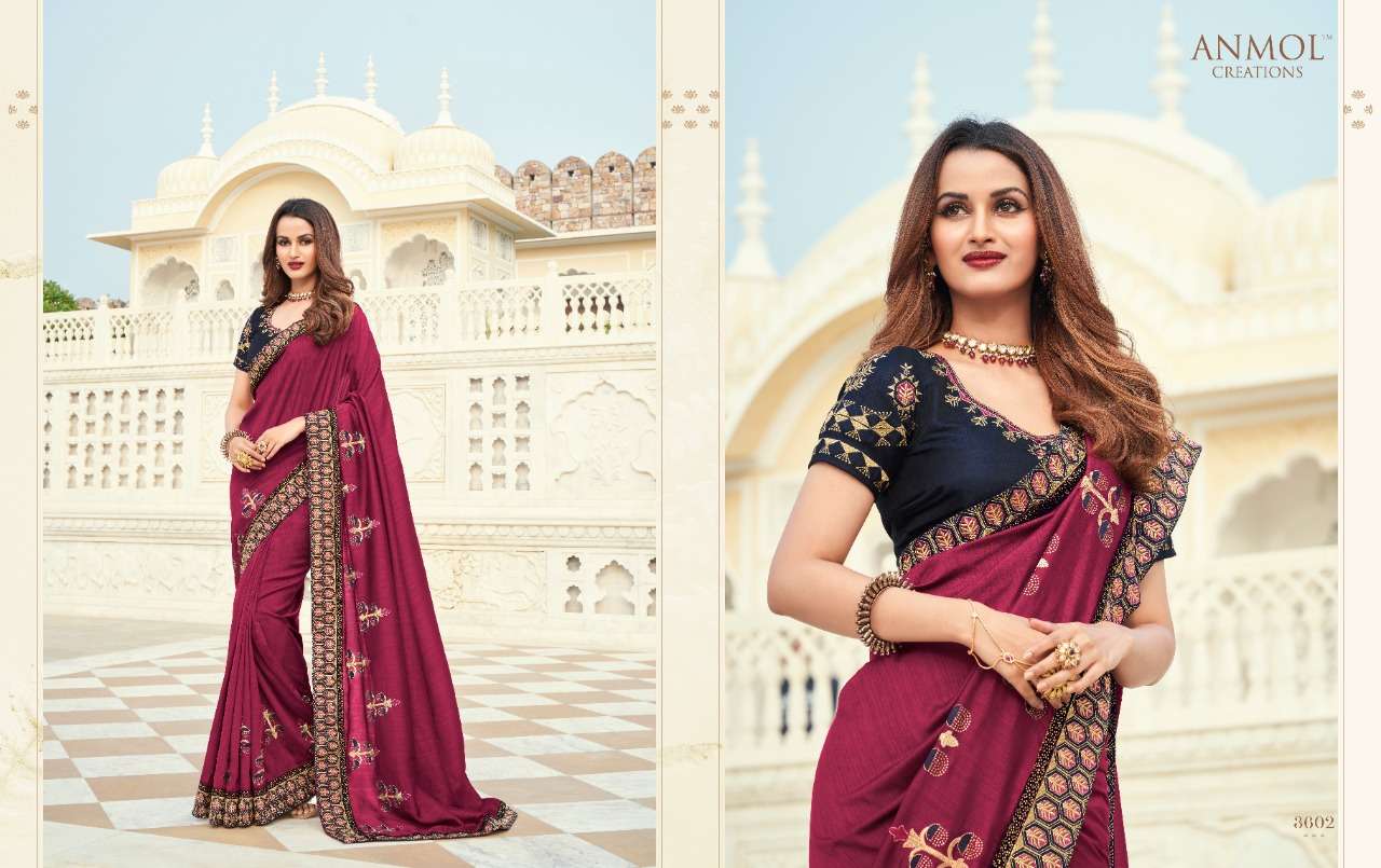 EKKAM BY ANMOL CREATION 3601 TO 3615 SERIES INDIAN TRADITIONAL WEAR COLLECTION BEAUTIFUL STYLISH FANCY COLORFUL PARTY WEAR & OCCASIONAL WEAR FANCY SAREES AT WHOLESALE PRICE