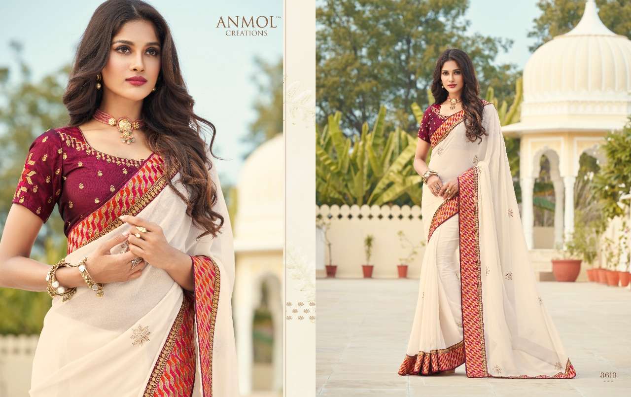 EKKAM BY ANMOL CREATION 3601 TO 3615 SERIES INDIAN TRADITIONAL WEAR COLLECTION BEAUTIFUL STYLISH FANCY COLORFUL PARTY WEAR & OCCASIONAL WEAR FANCY SAREES AT WHOLESALE PRICE