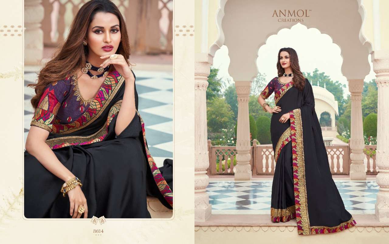 EKKAM BY ANMOL CREATION 3601 TO 3615 SERIES INDIAN TRADITIONAL WEAR COLLECTION BEAUTIFUL STYLISH FANCY COLORFUL PARTY WEAR & OCCASIONAL WEAR FANCY SAREES AT WHOLESALE PRICE
