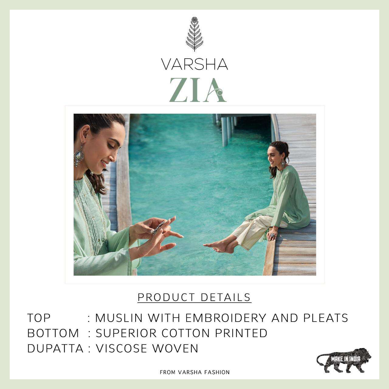 ZIA BY VARSHA FASHION 21 TO 26 SERIES BEAUTIFUL SUITS COLORFUL STYLISH FANCY CASUAL WEAR & ETHNIC WEAR MUSLIN EMBROIDERED DRESSES AT WHOLESALE PRICE