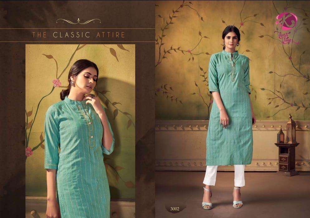 TULIP BY KURTI TIMES 3001 TO 3005 SERIES DESIGNER STYLISH FANCY COLORFUL BEAUTIFUL PARTY WEAR & ETHNIC WEAR COLLECTION COTTON EMBROIDERY KURTIS AT WHOLESALE PRICE