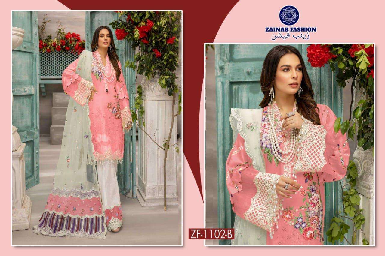 ZAINAB 1102 COLOURS BY ZAINAB FASHION 1102-B TO 1102-C SERIES DESIGNER PAKISTANI SUITS BEAUTIFUL FANCY STYLISH COLORFUL PARTY WEAR & OCCASIONAL WEAR HEAVY JAM SATIN COTTON WITH EMBROIDERY DRESSES AT WHOLESALE PRICE
