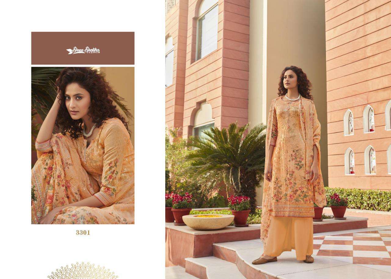 SHALIKA 3300 SERIES BY SHALIKA FASHION 3301 TO 3308 SERIES BEAUTIFUL SUITS STYLISH FANCY COLORFUL PARTY WEAR & OCCASIONAL WEAR FANCY DRESSES AT WHOLESALE PRICE