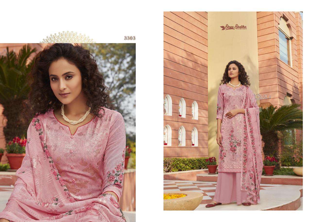 SHALIKA 3300 SERIES BY SHALIKA FASHION 3301 TO 3308 SERIES BEAUTIFUL SUITS STYLISH FANCY COLORFUL PARTY WEAR & OCCASIONAL WEAR FANCY DRESSES AT WHOLESALE PRICE