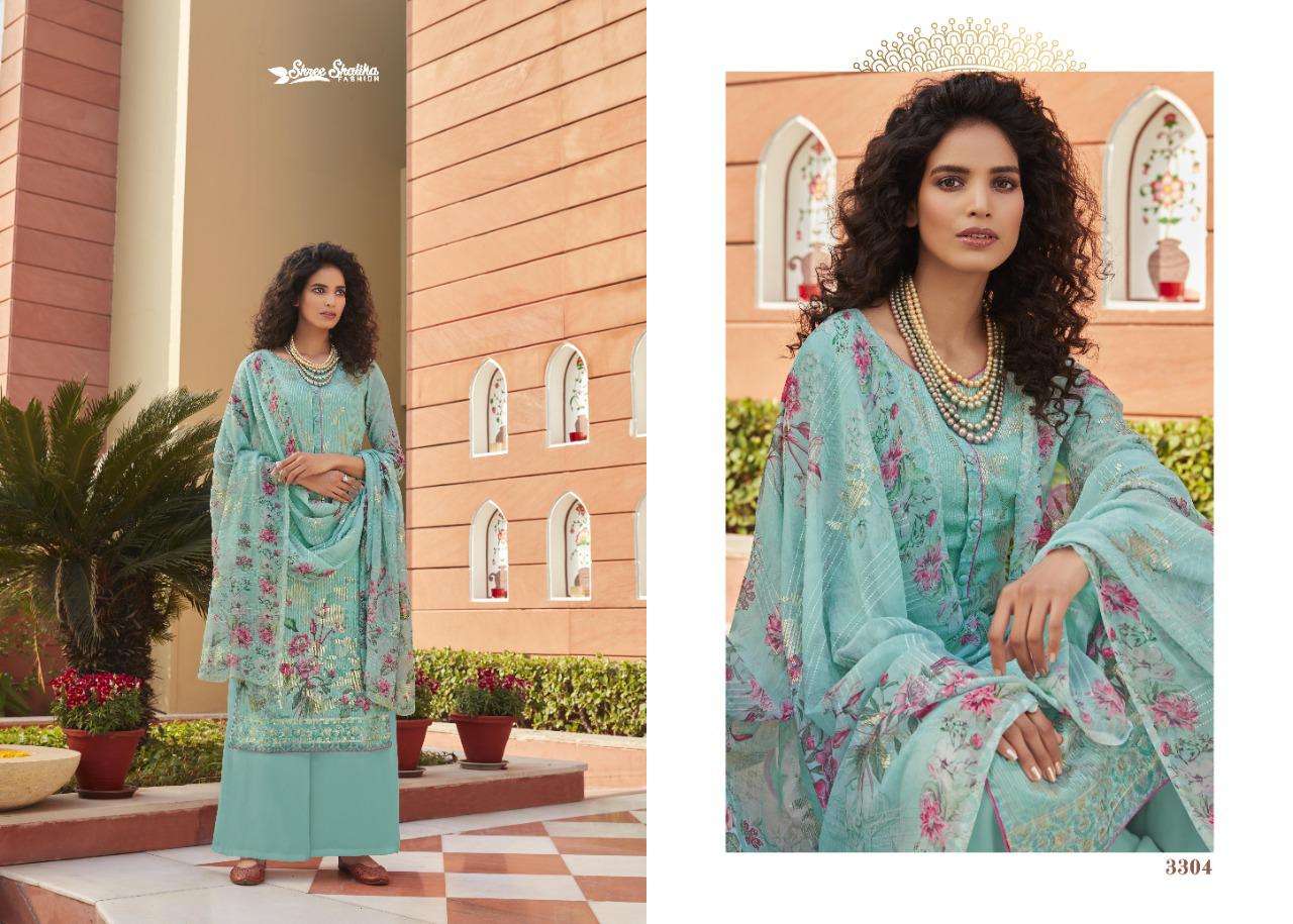 SHALIKA 3300 SERIES BY SHALIKA FASHION 3301 TO 3308 SERIES BEAUTIFUL SUITS STYLISH FANCY COLORFUL PARTY WEAR & OCCASIONAL WEAR FANCY DRESSES AT WHOLESALE PRICE