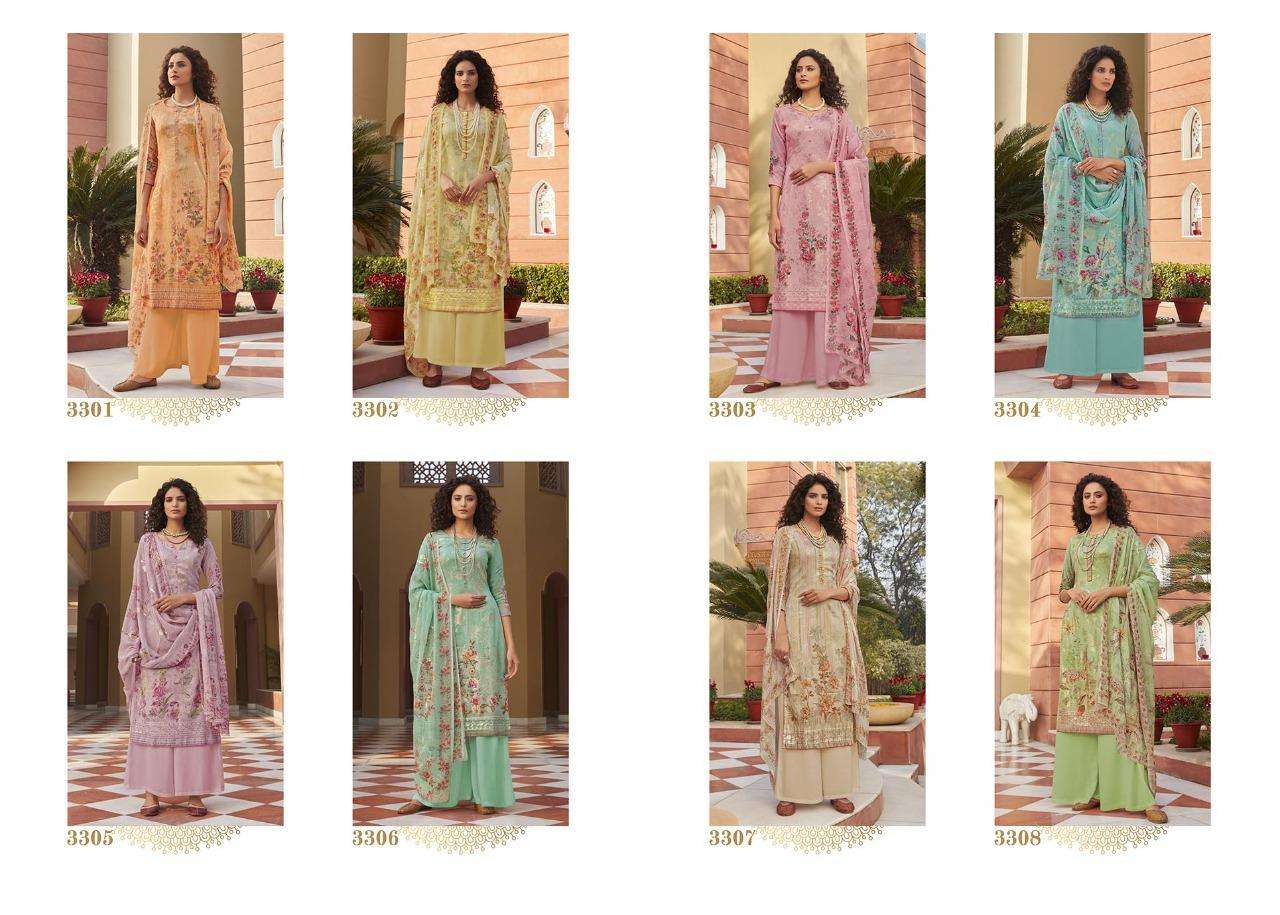 SHALIKA 3300 SERIES BY SHALIKA FASHION 3301 TO 3308 SERIES BEAUTIFUL SUITS STYLISH FANCY COLORFUL PARTY WEAR & OCCASIONAL WEAR FANCY DRESSES AT WHOLESALE PRICE