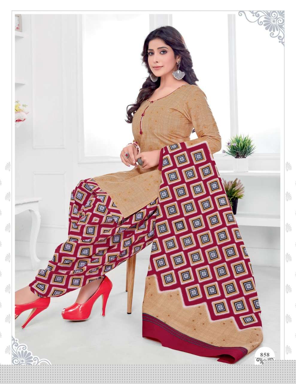GEET PATIYALA VOL-8 BY KUBER 855 TO 867 SERIES BEAUTIFUL SUITS COLORFUL STYLISH FANCY CASUAL WEAR & ETHNIC WEAR PURE COTTON PRINT DRESSES AT WHOLESALE PRICE