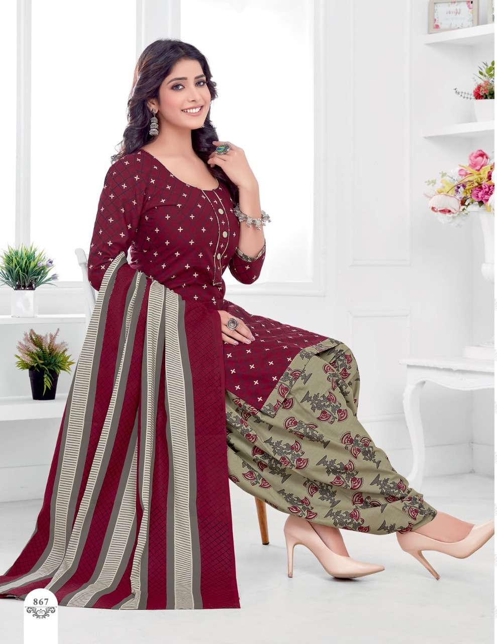 GEET PATIYALA VOL-8 BY KUBER 855 TO 867 SERIES BEAUTIFUL SUITS COLORFUL STYLISH FANCY CASUAL WEAR & ETHNIC WEAR PURE COTTON PRINT DRESSES AT WHOLESALE PRICE