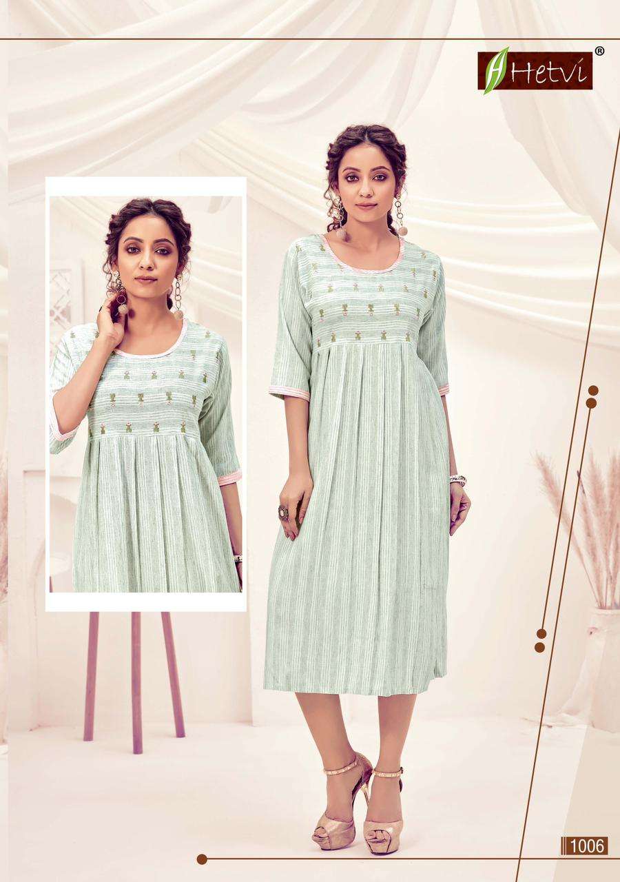 SILENT BY HETVI 1001 TO 1006 SERIES DESIGNER STYLISH FANCY COLORFUL BEAUTIFUL PARTY WEAR & ETHNIC WEAR COLLECTION RAYON KURTIS AT WHOLESALE PRICE