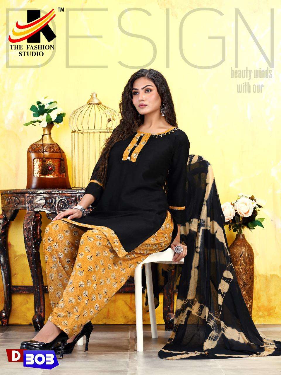 DRISHTI BY THE FASHION STUDIO 301 TO 307 SERIES BEAUTIFUL STYLISH PATIYALA SUITS FANCY COLORFUL CASUAL WEAR & ETHNIC WEAR & READY TO WEAR RAYON PLAIN SILAI WORK DRESSES AT WHOLESALE PRICE