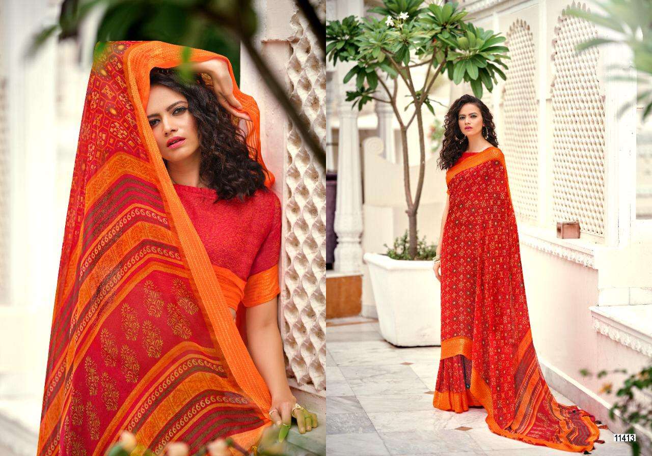 JODHA VOL-8 BY 5D DESIGNER 11411 TO 11420 SERIES INDIAN TRADITIONAL WEAR COLLECTION BEAUTIFUL STYLISH FANCY COLORFUL PARTY WEAR & OCCASIONAL WEAR PURE GEORGETTE SAREES AT WHOLESALE PRICE