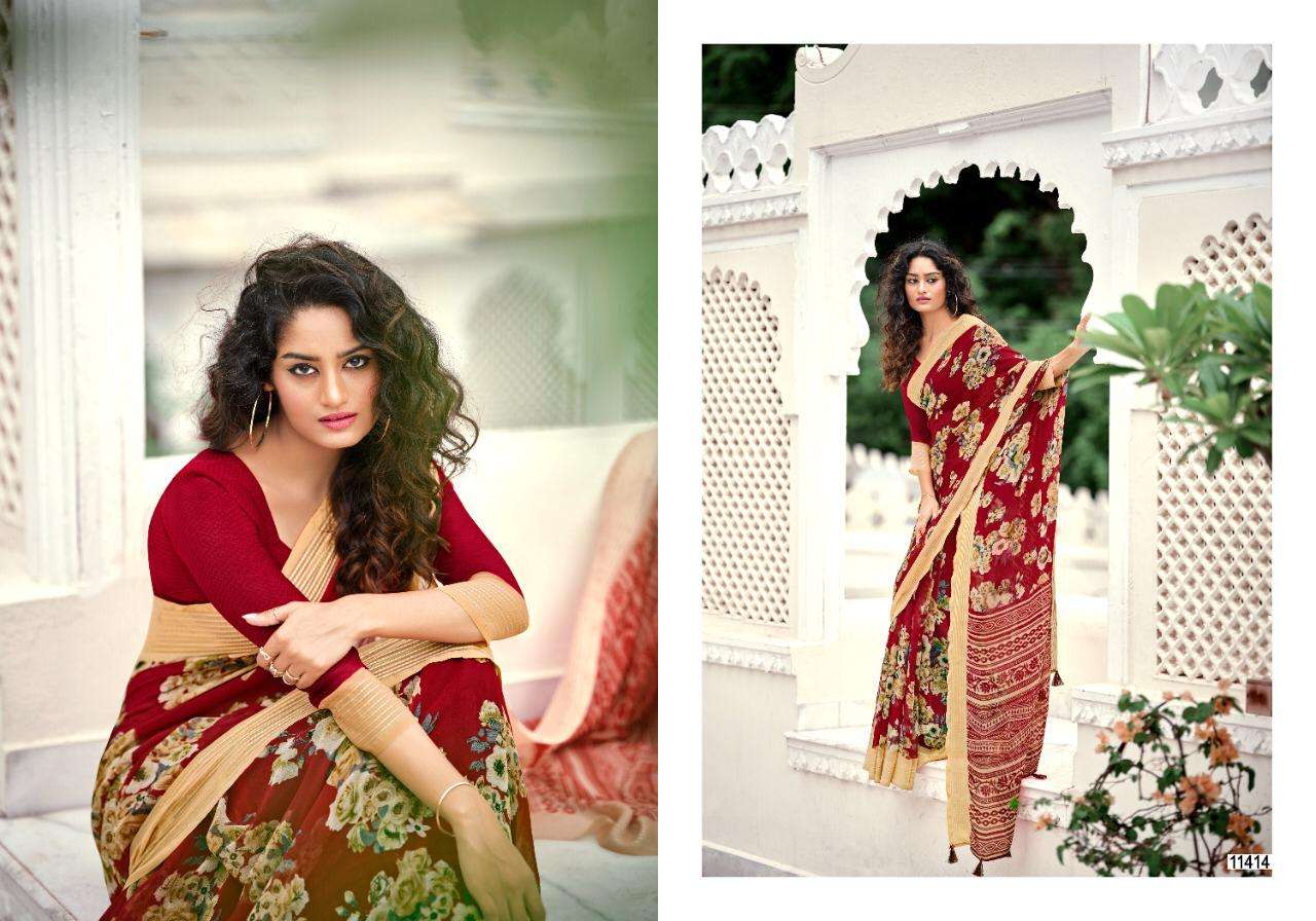 JODHA VOL-8 BY 5D DESIGNER 11411 TO 11420 SERIES INDIAN TRADITIONAL WEAR COLLECTION BEAUTIFUL STYLISH FANCY COLORFUL PARTY WEAR & OCCASIONAL WEAR PURE GEORGETTE SAREES AT WHOLESALE PRICE