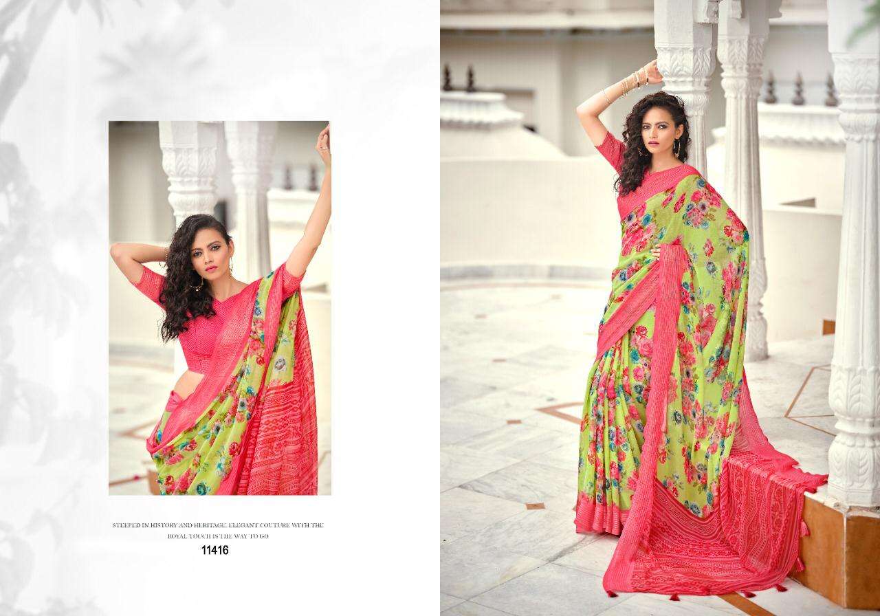 JODHA VOL-8 BY 5D DESIGNER 11411 TO 11420 SERIES INDIAN TRADITIONAL WEAR COLLECTION BEAUTIFUL STYLISH FANCY COLORFUL PARTY WEAR & OCCASIONAL WEAR PURE GEORGETTE SAREES AT WHOLESALE PRICE