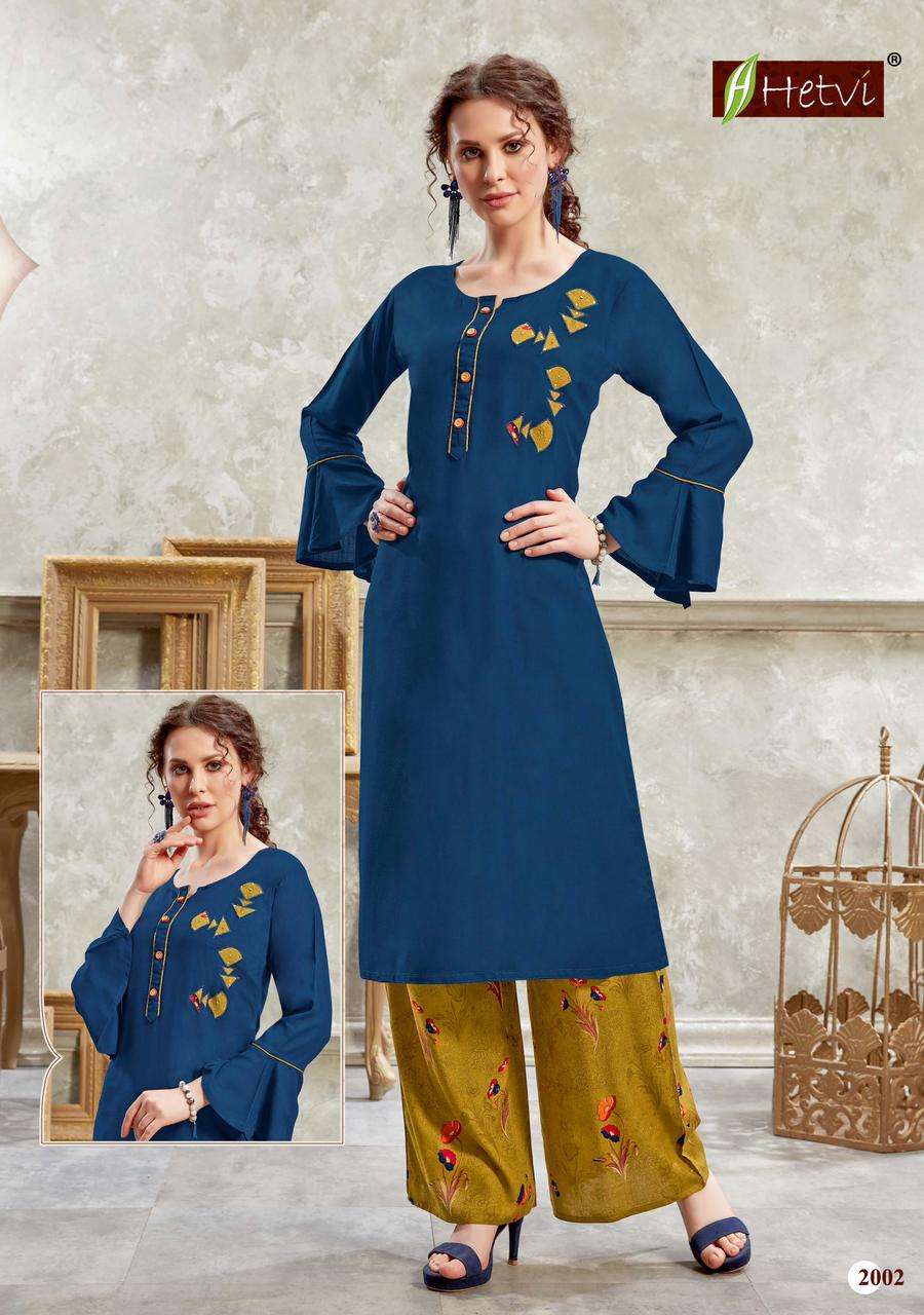 NIDHI BY HETVI 2001 TO 2006 SERIES DESIGNER STYLISH FANCY COLORFUL BEAUTIFUL PARTY WEAR & ETHNIC WEAR COLLECTION RAYON SLUB KURTIS WITH BOTTOM AT WHOLESALE PRICE