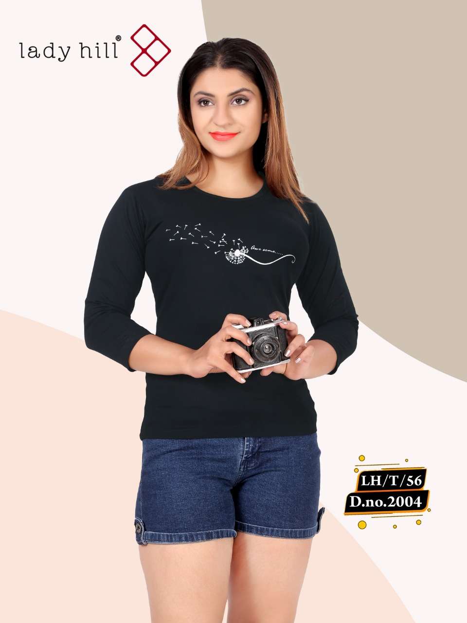LADY HILL VOL-56 BY LADY HILL 2004-A TO 2004-H SERIES BEAUTIFUL COLORFUL STYLISH FANCY CASUAL WEAR & READY TO WEAR COTTON HOSIERY TOPS AT WHOLESALE PRICE