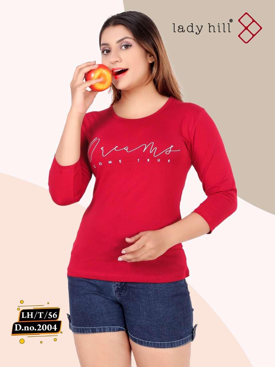 LADY HILL VOL-56 BY LADY HILL 2004-A TO 2004-H SERIES BEAUTIFUL COLORFUL STYLISH FANCY CASUAL WEAR & READY TO WEAR COTTON HOSIERY TOPS AT WHOLESALE PRICE