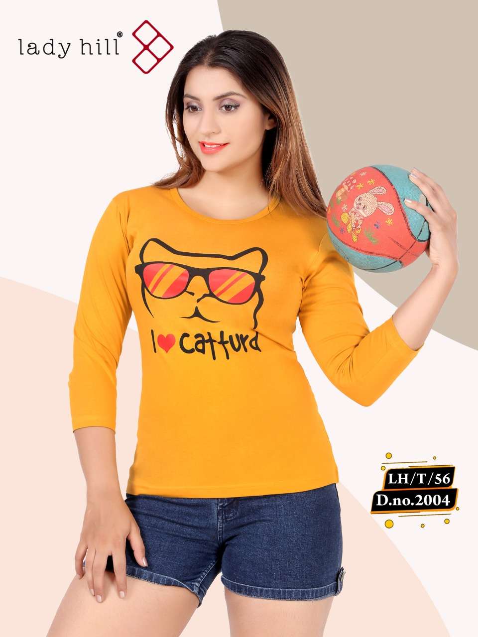 LADY HILL VOL-56 BY LADY HILL 2004-A TO 2004-H SERIES BEAUTIFUL COLORFUL STYLISH FANCY CASUAL WEAR & READY TO WEAR COTTON HOSIERY TOPS AT WHOLESALE PRICE