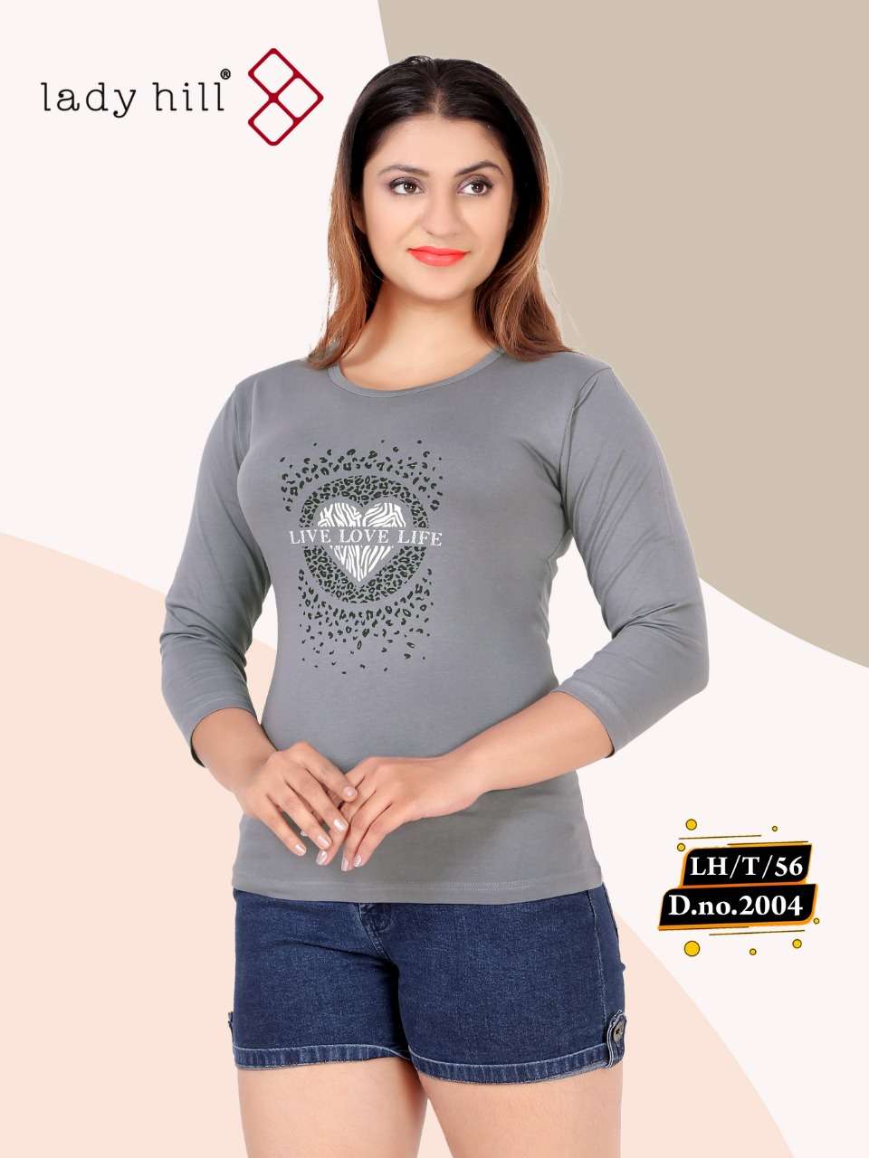 LADY HILL VOL-56 BY LADY HILL 2004-A TO 2004-H SERIES BEAUTIFUL COLORFUL STYLISH FANCY CASUAL WEAR & READY TO WEAR COTTON HOSIERY TOPS AT WHOLESALE PRICE