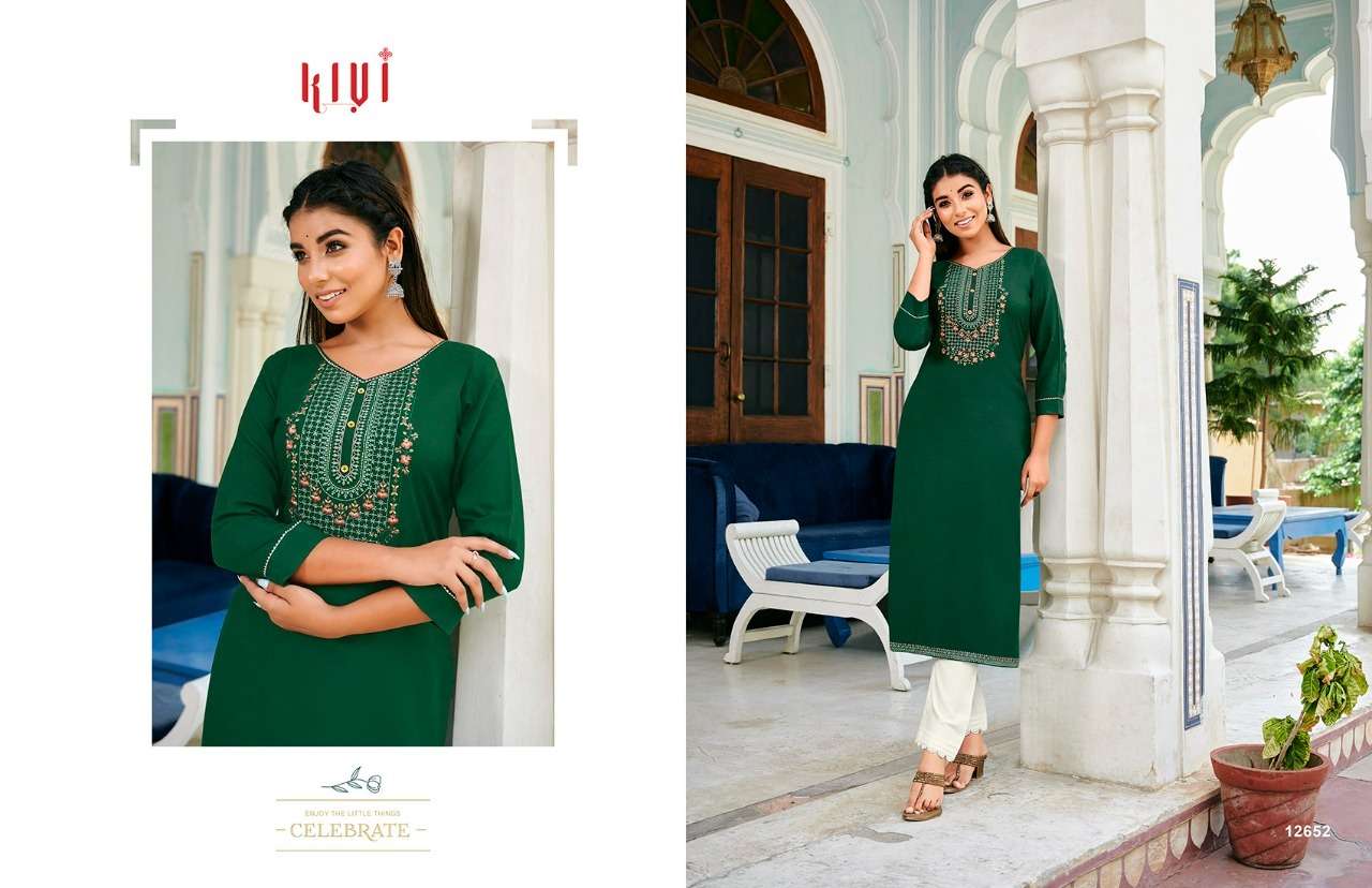 KIVI 12652 SERIES BY KIVI 12652 TO 12661 SERIES DESIGNER STYLISH FANCY COLORFUL BEAUTIFUL PARTY WEAR & ETHNIC WEAR COLLECTION FANCY LINING WITH WORK KURTIS AT WHOLESALE PRICE