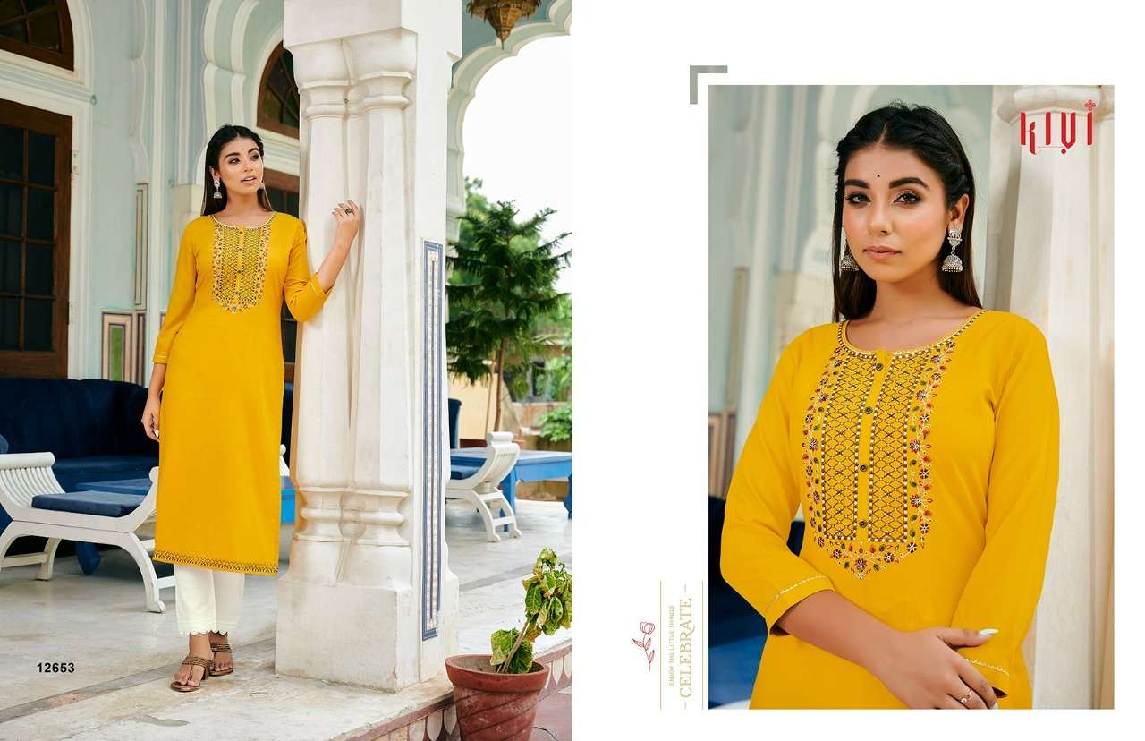 KIVI 12652 SERIES BY KIVI 12652 TO 12661 SERIES DESIGNER STYLISH FANCY COLORFUL BEAUTIFUL PARTY WEAR & ETHNIC WEAR COLLECTION FANCY LINING WITH WORK KURTIS AT WHOLESALE PRICE