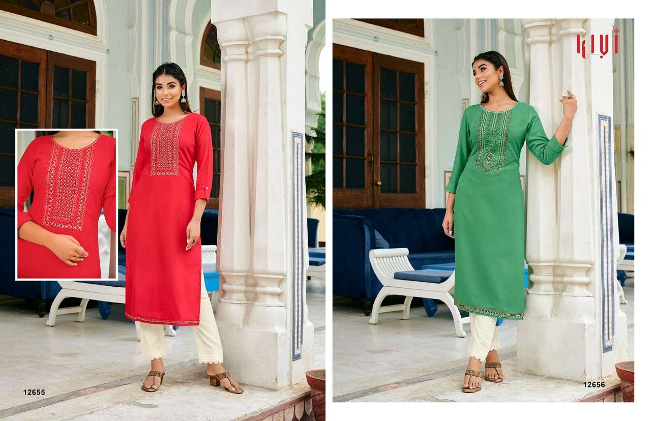 KIVI 12652 SERIES BY KIVI 12652 TO 12661 SERIES DESIGNER STYLISH FANCY COLORFUL BEAUTIFUL PARTY WEAR & ETHNIC WEAR COLLECTION FANCY LINING WITH WORK KURTIS AT WHOLESALE PRICE