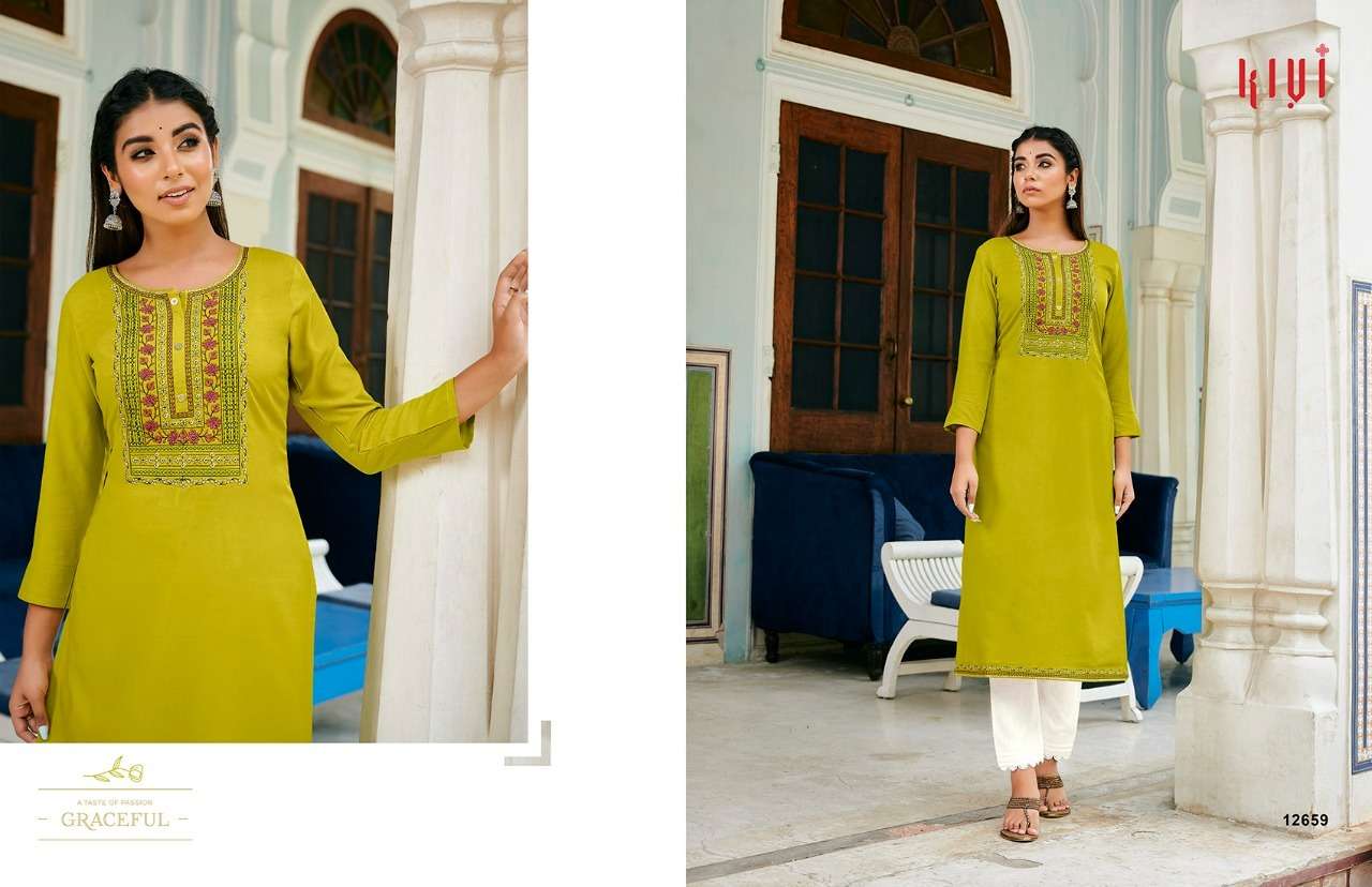 KIVI 12652 SERIES BY KIVI 12652 TO 12661 SERIES DESIGNER STYLISH FANCY COLORFUL BEAUTIFUL PARTY WEAR & ETHNIC WEAR COLLECTION FANCY LINING WITH WORK KURTIS AT WHOLESALE PRICE