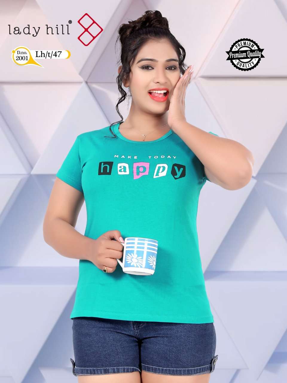 LADY HILL VOL-47 BY LADY HILL 2001-A TO 2001-J SERIES BEAUTIFUL COLORFUL STYLISH FANCY CASUAL WEAR & READY TO WEAR COTTON HOSIERY TOPS AT WHOLESALE PRICE
