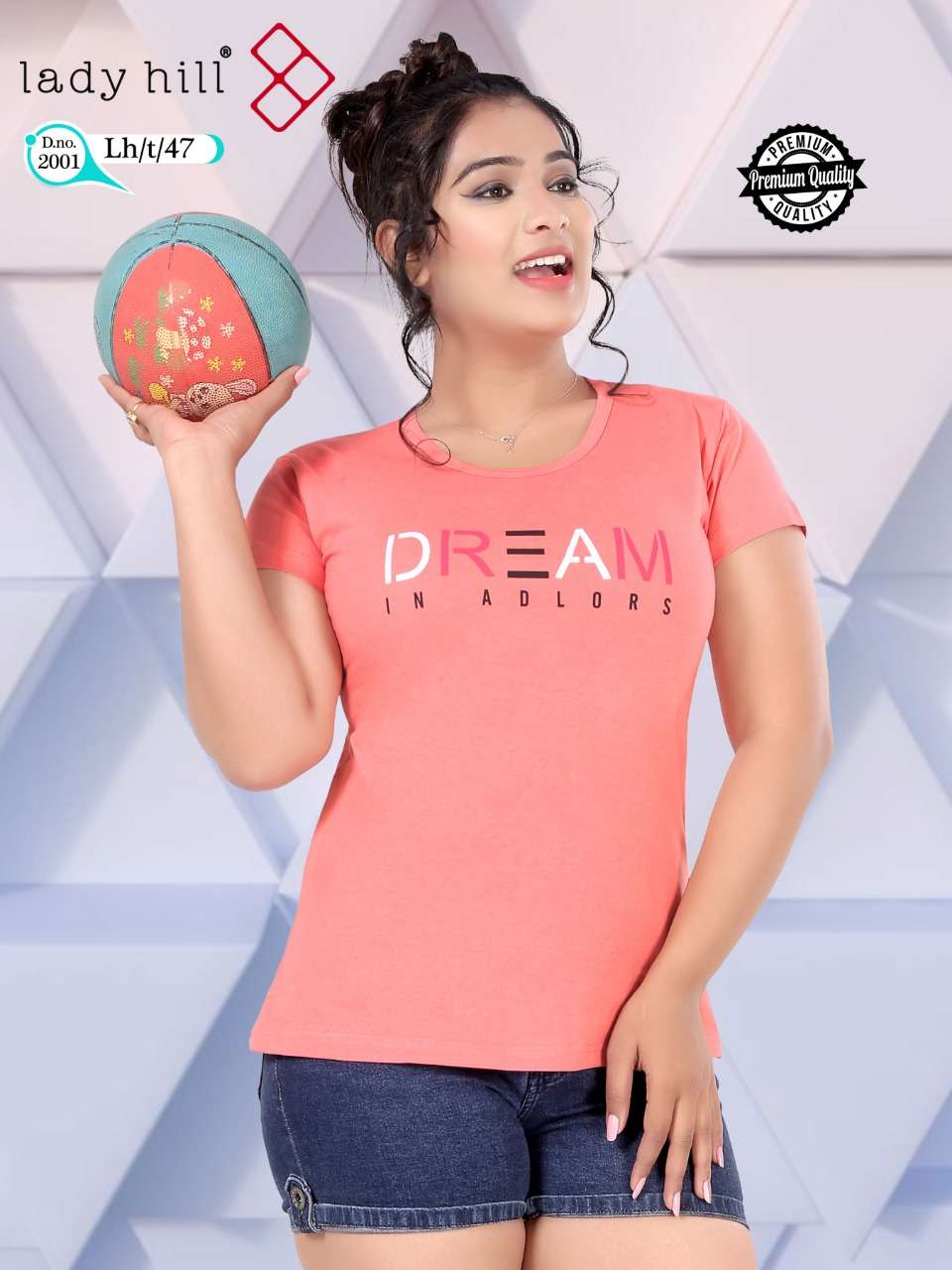 LADY HILL VOL-47 BY LADY HILL 2001-A TO 2001-J SERIES BEAUTIFUL COLORFUL STYLISH FANCY CASUAL WEAR & READY TO WEAR COTTON HOSIERY TOPS AT WHOLESALE PRICE