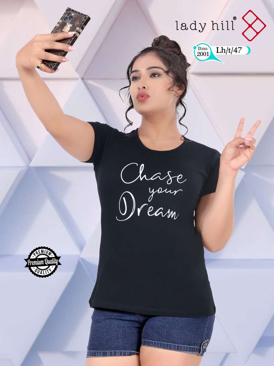 LADY HILL VOL-47 BY LADY HILL 2001-A TO 2001-J SERIES BEAUTIFUL COLORFUL STYLISH FANCY CASUAL WEAR & READY TO WEAR COTTON HOSIERY TOPS AT WHOLESALE PRICE
