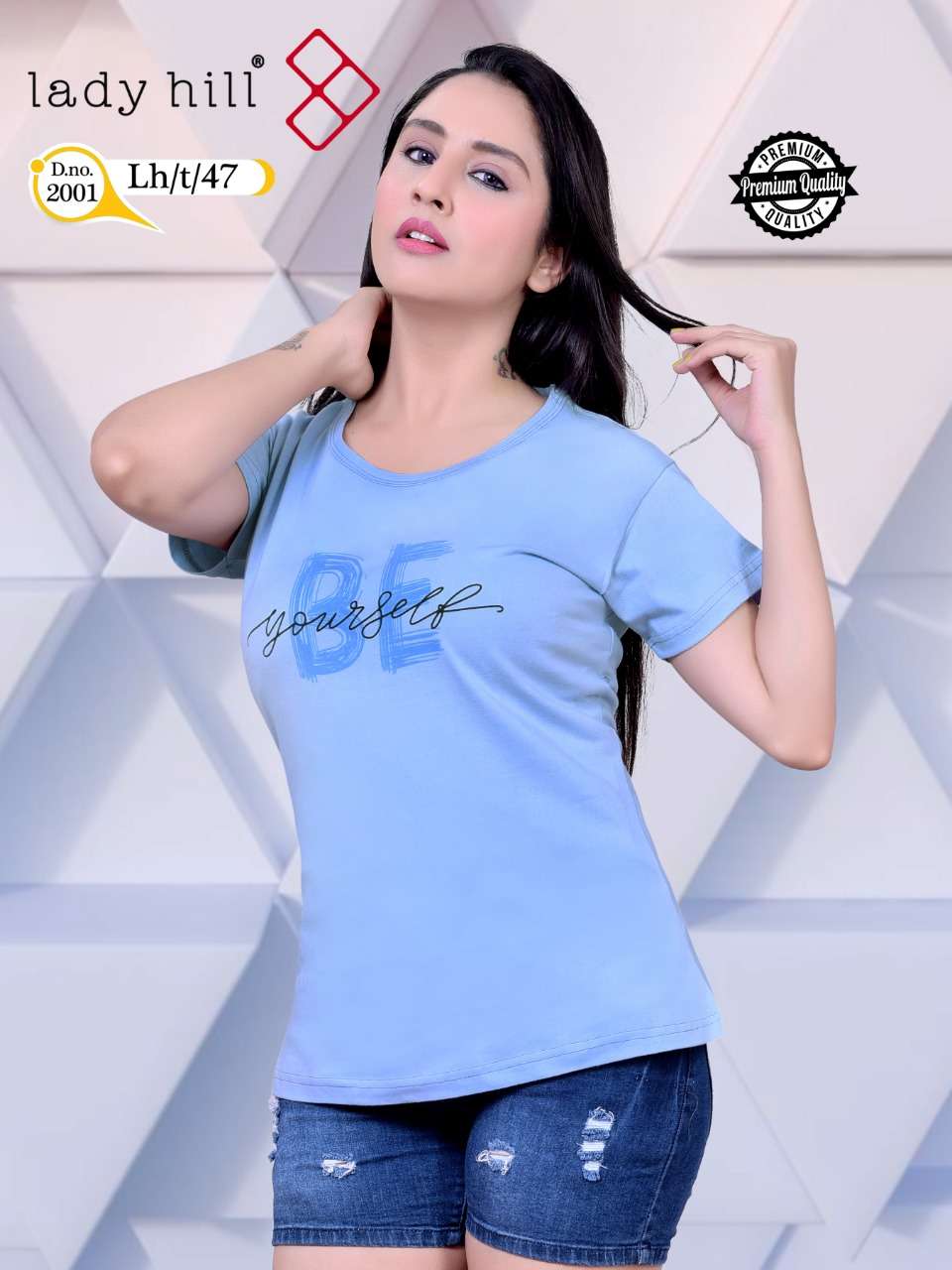 LADY HILL VOL-47 BY LADY HILL 2001-A TO 2001-J SERIES BEAUTIFUL COLORFUL STYLISH FANCY CASUAL WEAR & READY TO WEAR COTTON HOSIERY TOPS AT WHOLESALE PRICE