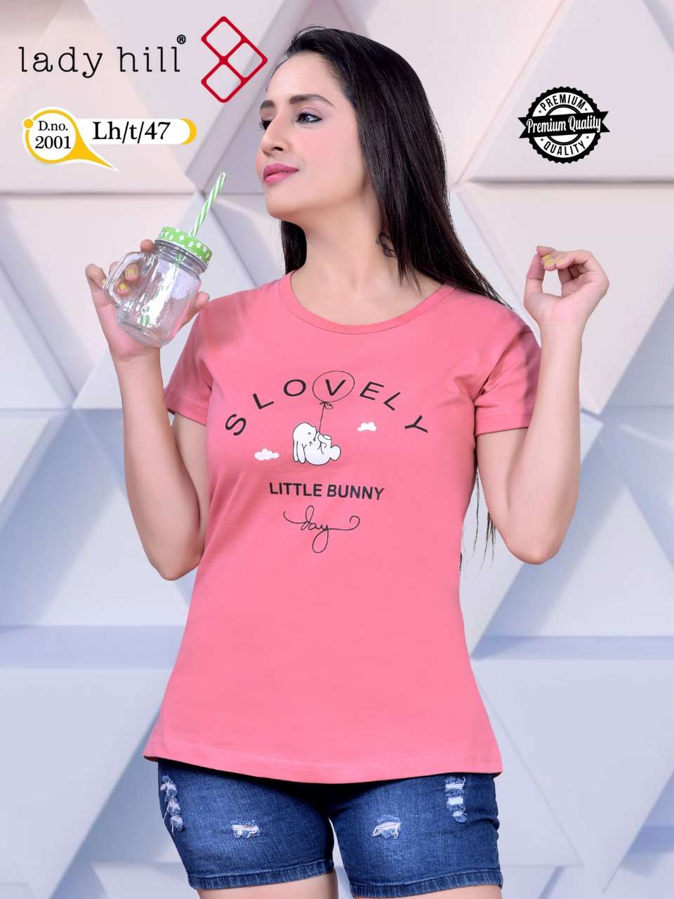 LADY HILL VOL-47 BY LADY HILL 2001-A TO 2001-J SERIES BEAUTIFUL COLORFUL STYLISH FANCY CASUAL WEAR & READY TO WEAR COTTON HOSIERY TOPS AT WHOLESALE PRICE