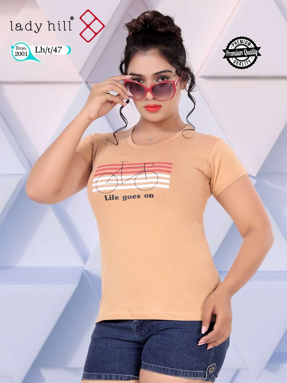 LADY HILL VOL-47 BY LADY HILL 2001-A TO 2001-J SERIES BEAUTIFUL COLORFUL STYLISH FANCY CASUAL WEAR & READY TO WEAR COTTON HOSIERY TOPS AT WHOLESALE PRICE