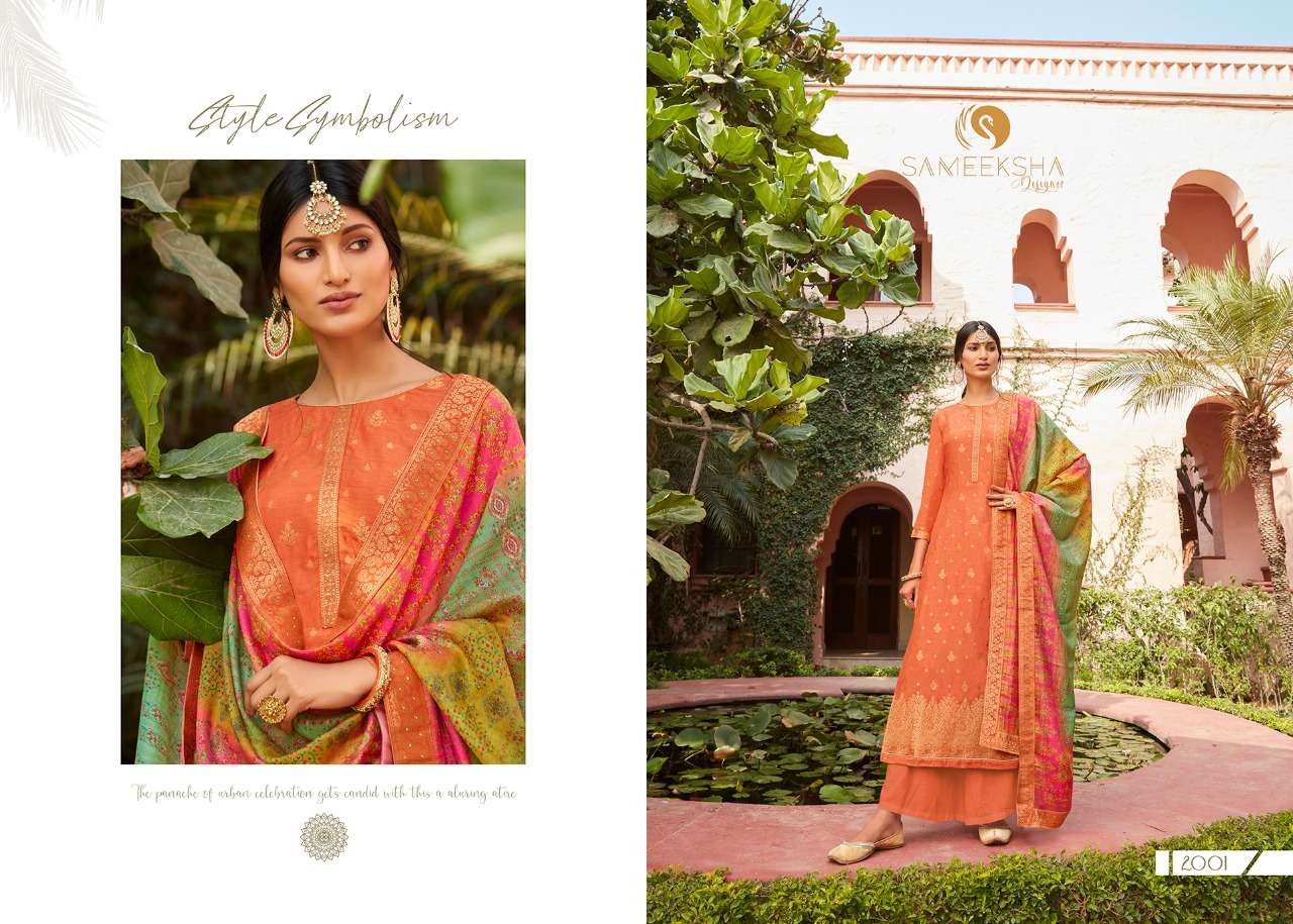 MANDAKINI BY SAMEEKSHA DESIGNER 2001 TO 2008 SERIES BEAUTIFUL SUITS COLORFUL STYLISH FANCY CASUAL WEAR & ETHNIC WEAR PURE FANCY JACQUARD DRESSES AT WHOLESALE PRICE