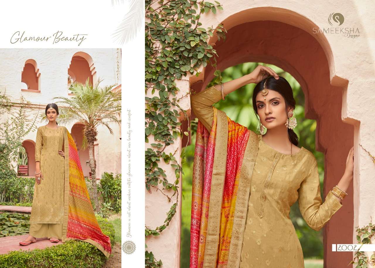 MANDAKINI BY SAMEEKSHA DESIGNER 2001 TO 2008 SERIES BEAUTIFUL SUITS COLORFUL STYLISH FANCY CASUAL WEAR & ETHNIC WEAR PURE FANCY JACQUARD DRESSES AT WHOLESALE PRICE