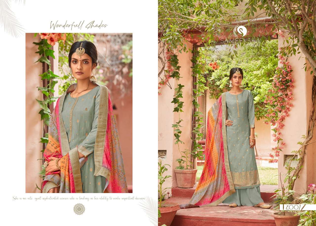 MANDAKINI BY SAMEEKSHA DESIGNER 2001 TO 2008 SERIES BEAUTIFUL SUITS COLORFUL STYLISH FANCY CASUAL WEAR & ETHNIC WEAR PURE FANCY JACQUARD DRESSES AT WHOLESALE PRICE