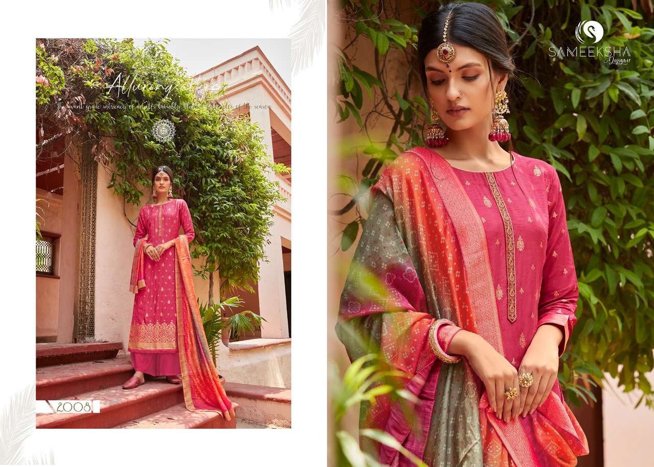 MANDAKINI BY SAMEEKSHA DESIGNER 2001 TO 2008 SERIES BEAUTIFUL SUITS COLORFUL STYLISH FANCY CASUAL WEAR & ETHNIC WEAR PURE FANCY JACQUARD DRESSES AT WHOLESALE PRICE