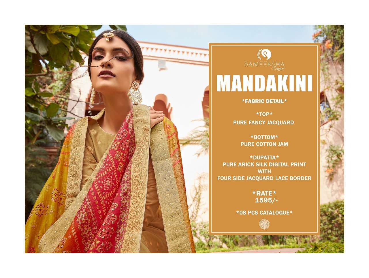 MANDAKINI BY SAMEEKSHA DESIGNER 2001 TO 2008 SERIES BEAUTIFUL SUITS COLORFUL STYLISH FANCY CASUAL WEAR & ETHNIC WEAR PURE FANCY JACQUARD DRESSES AT WHOLESALE PRICE