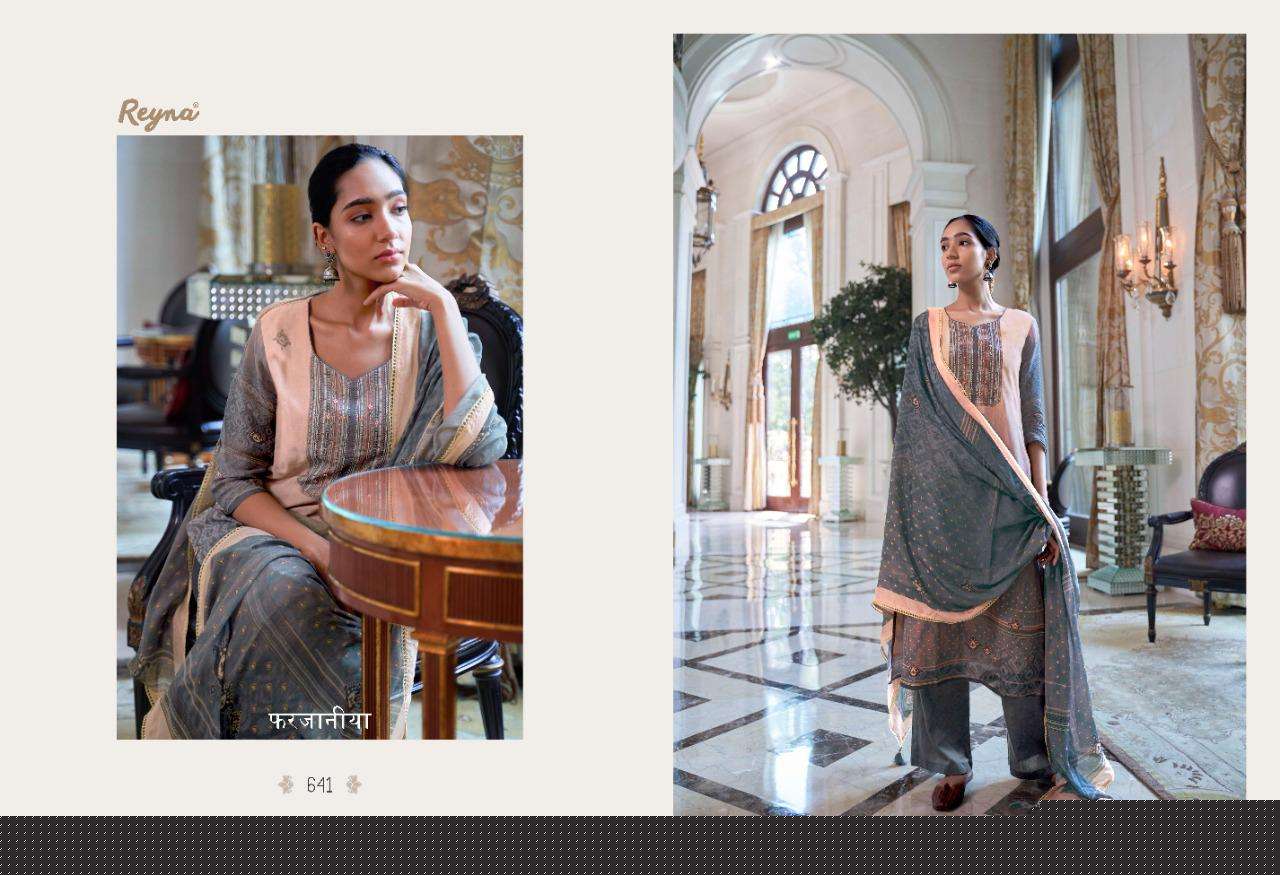 ROOH BY REYNA 641 TO 647 SERIES BEAUTIFUL SUITS COLORFUL STYLISH FANCY CASUAL WEAR & ETHNIC WEAR PURE BEMBERG SILK DIGITAL PRINT WITH WORK DRESSES AT WHOLESALE PRICE