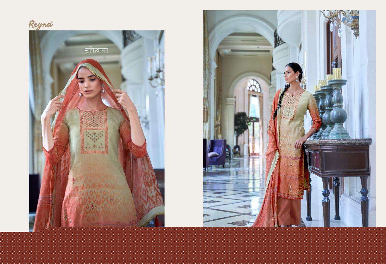 ROOH BY REYNA 641 TO 647 SERIES BEAUTIFUL SUITS COLORFUL STYLISH FANCY CASUAL WEAR & ETHNIC WEAR PURE BEMBERG SILK DIGITAL PRINT WITH WORK DRESSES AT WHOLESALE PRICE