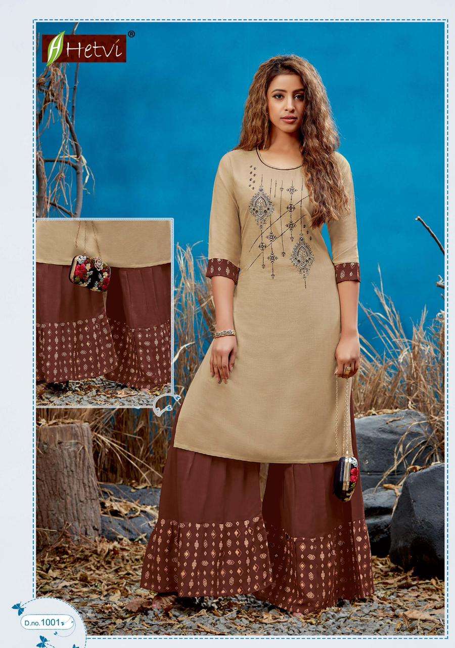 RANI BY HETVI 1001 TO 1006 SERIES DESIGNER STYLISH FANCY COLORFUL BEAUTIFUL PARTY WEAR & ETHNIC WEAR COLLECTION RAYON SLUB KURTIS WITH BOTTOM AT WHOLESALE PRICE