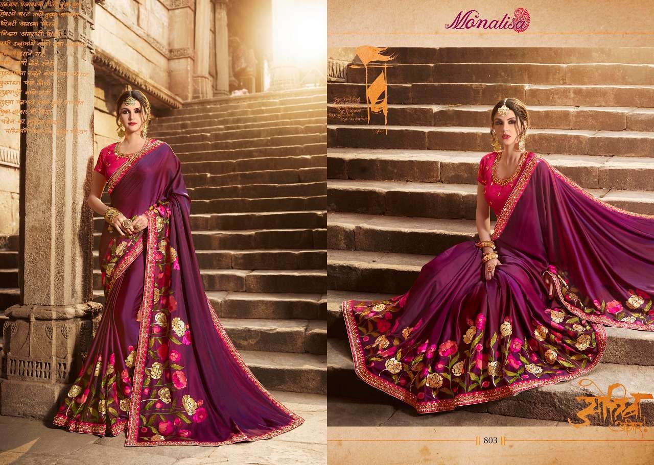 Monalisa 801 Series By Monalisa 801 To 812 Series Designer Wedding Collection Beautiful Stylish Fancy Colorful Party Wear & Occasional Wear Silk/ Modal Sarees At Wholesale Price