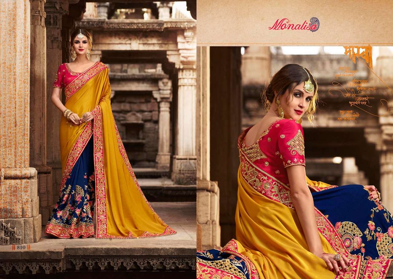 Monalisa 801 Series By Monalisa 801 To 812 Series Designer Wedding Collection Beautiful Stylish Fancy Colorful Party Wear & Occasional Wear Silk/ Modal Sarees At Wholesale Price