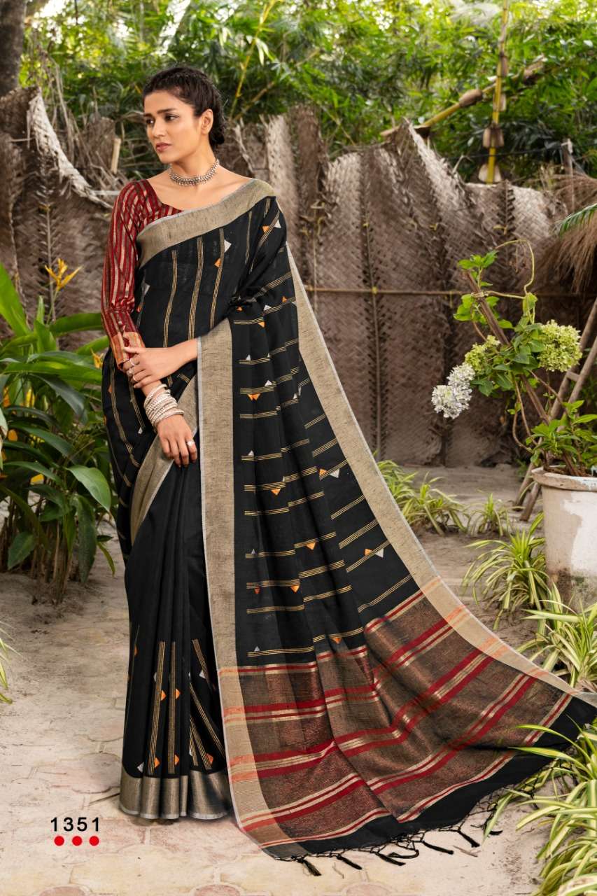 LINEA BY ANGARIKA 1351 TO 1357 SERIES INDIAN TRADITIONAL WEAR COLLECTION BEAUTIFUL STYLISH FANCY COLORFUL PARTY WEAR & OCCASIONAL WEAR LINEN SAREES AT WHOLESALE PRICE